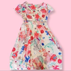 Boutique Floral Print Flowy Split Maxi Dress SIZE L